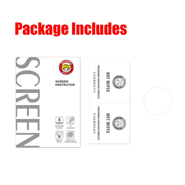 Screen protector package includes curved film sheets and cleaning guide inserts