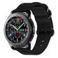 Black woven nylon three-ring watch strap for 18mm smartwatch bands