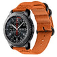 Orange woven nylon three-ring watch strap with black three-ring buckle