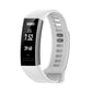 White silicone sports watch strap with perforated texture and display side