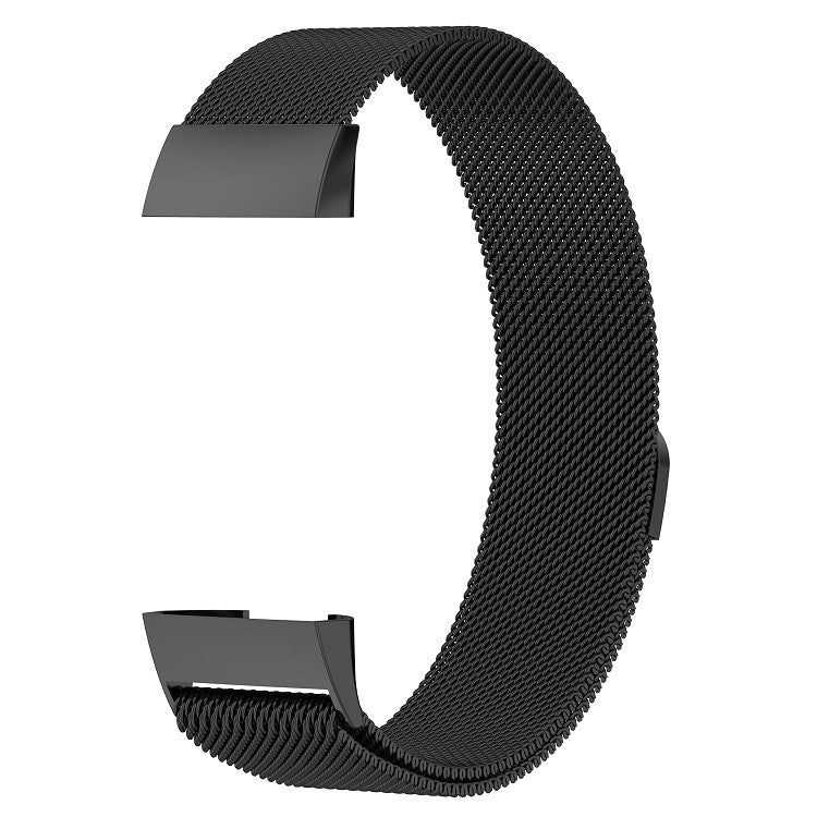 Black mesh magnetic wrist strap with metal clasp and side attachment tab
