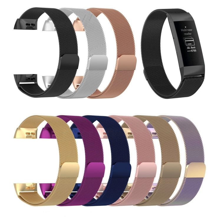 Assorted-color stainless steel magnetic mesh wrist straps for Fitbit Charge 4/3