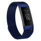 Blue magnetic wrist strap with woven mesh band and metal watch holder