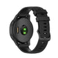 Black silicone smartwatch strap with textured holes and clasp buckle