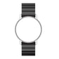 22mm stainless steel watch strap with flat buckle, black