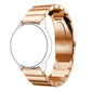 Rose gold 22mm stainless steel watch strap with flat buckle on watch