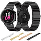 Stainless steel watch strap set: black, gold, rose gold, silver, 22mm flat buckle