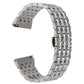22mm metal watch strap with link bracelet, silver
