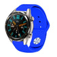 22mm blue silicone reverse buckle watch strap with metal clasp and pin holes