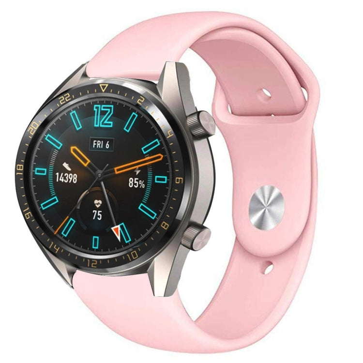 22mm pink silicone reverse buckle watch strap with metal clasp and adjustment holes