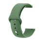 Dark green 22mm silicone watch strap with reverse buckle and multiple adjustment holes