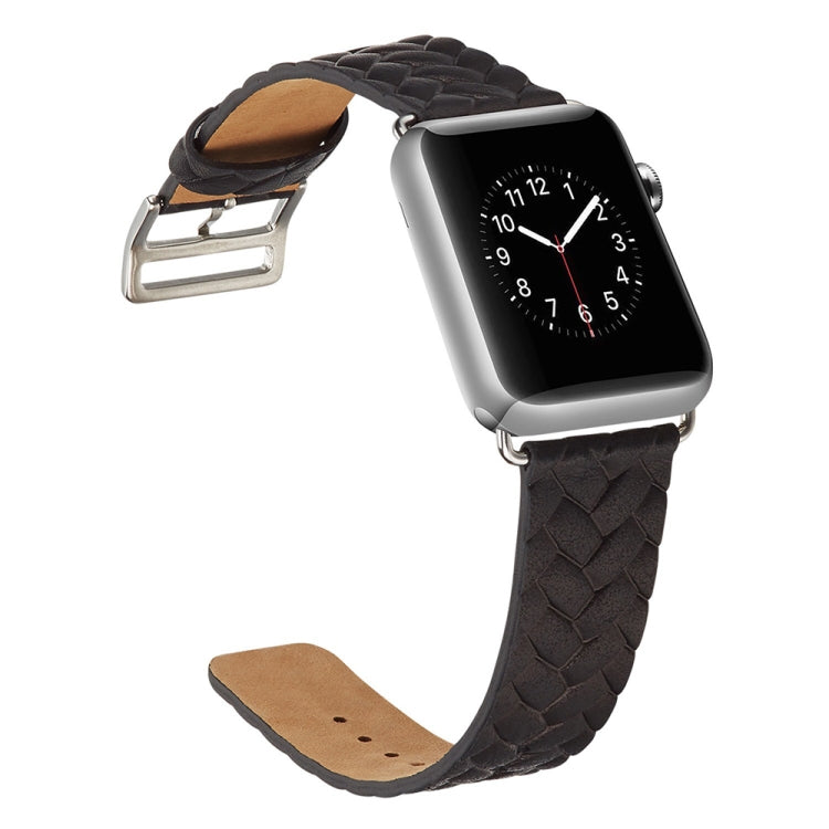 Black braided watch strap with silver buckle and watch fitted on