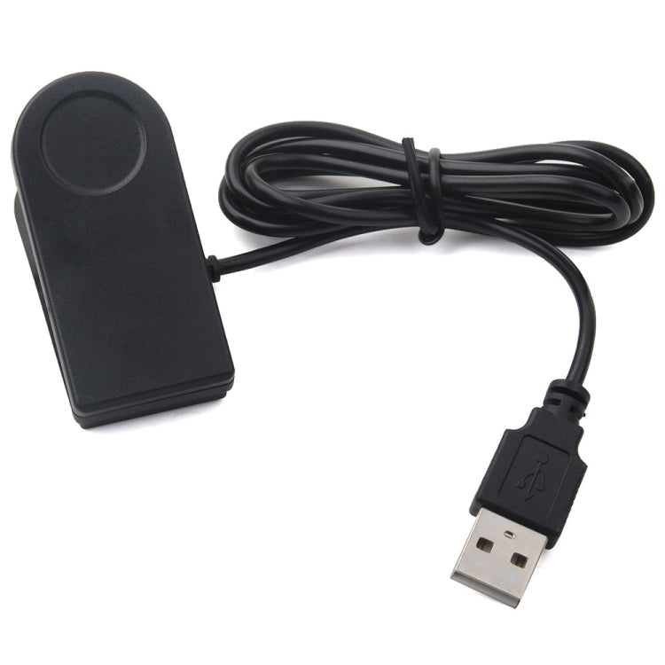 Universal watch charging clip and USB-A charging cable, black clip
