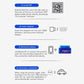 OBD2 scanner setup guide icons: install app, insert adapter, Bluetooth pairing