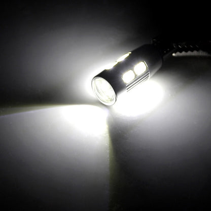 T10 LED parking light bulb with chrome body and bright white illumination