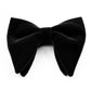 Black velvet bow tie with big double-layer bow