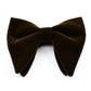 Brown velvet bow tie with big double-layer bow