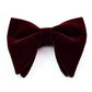 Burgundy velvet bow tie with big double-layer bow