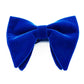 Royal blue velvet bow tie with big double-layer bow