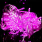 LED string lights with purple bulbs on clear wire, 400 LEDs