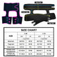 Waist girdle size chart with waist belt and thigh belt layout diagram