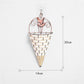 Hanging rattan vase basket with bird topper, woven cone; size 14cm x 30cm