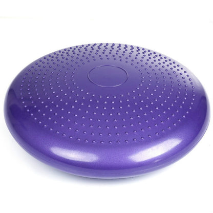 Purple circular massage balance cushion with raised nubs and center air valve
