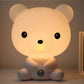 Bear-shaped LED night light, PVC plastic cartoon lamp for kids, soft glow