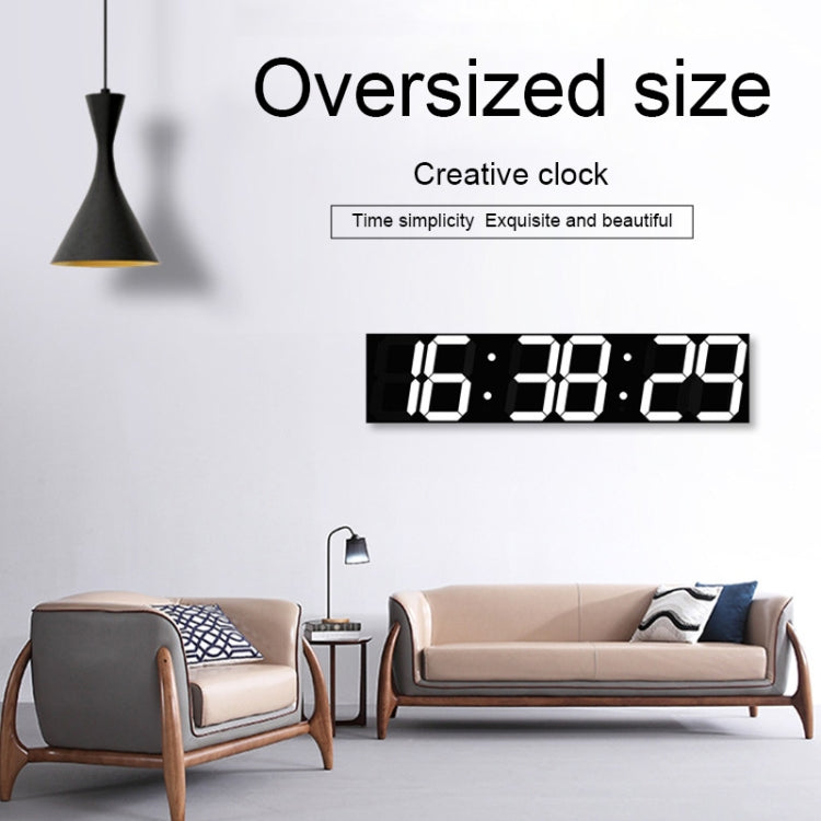 Oversized LED digital wall clock with white time display