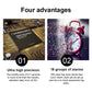 LED wall clock features graphic with precision icon and alarm group icon