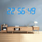 LED digital wall clock with blue time display
