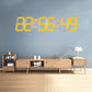 LED digital wall clock with yellow time display