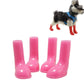 Waterproof non-slip pet rain boot set, pink, 4-pack