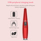 Red electric eyelash curler with switch button and protective cap