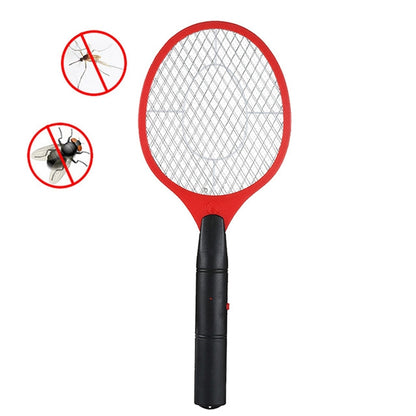 Electric mosquito racket swatter with red mesh head and black handle