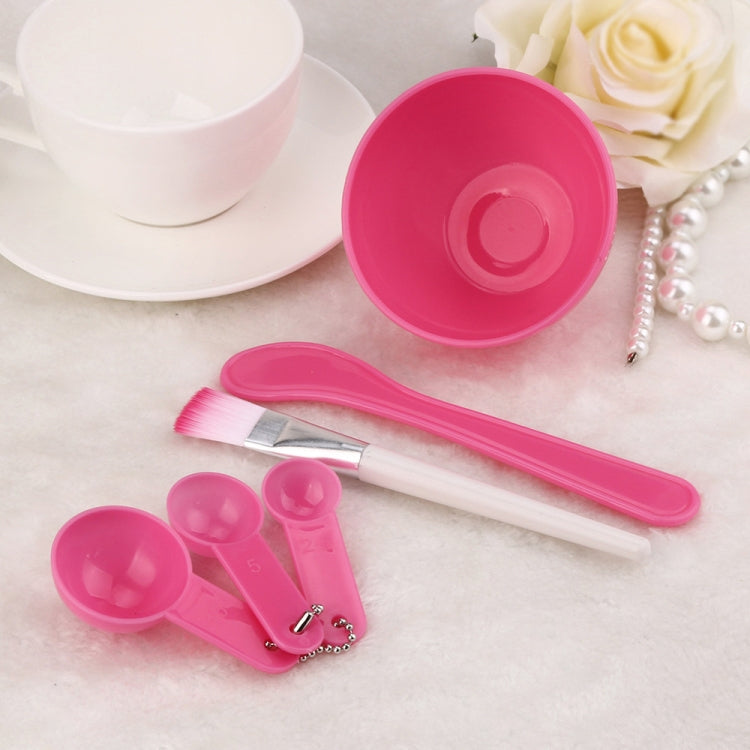 DIY facial mask mixing bowl set with pink bowl and makeup brush tools