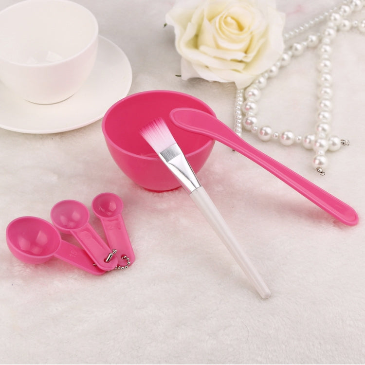DIY facial mask mixing bowl set with pink bowl and face mask brush and spoon tools