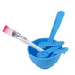DIY facial mask mixing bowl set with blue bowl and brush, spoon, and stick tools