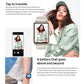 Smart sports watch with white strap and square touchscreen display