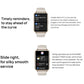 Smart sports watch with white band showing notification messages on screen