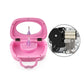 Pink open music jewelry box with ballerina figurine and side metal clasps