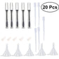 Mascara tube and wand kit with multiple clear transfer pipettes and funnels, 20 pcs