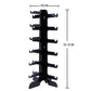 Black 6-level plastic eyeglass frame rack stand with six arm slots