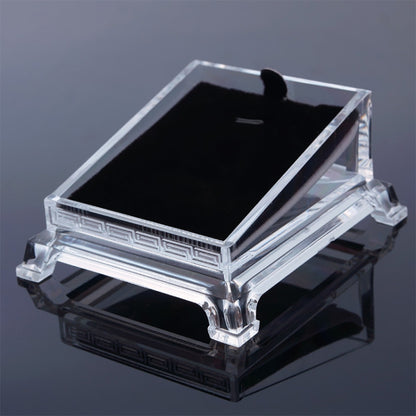 Transparent acrylic jewelry and watch display tray with black insert