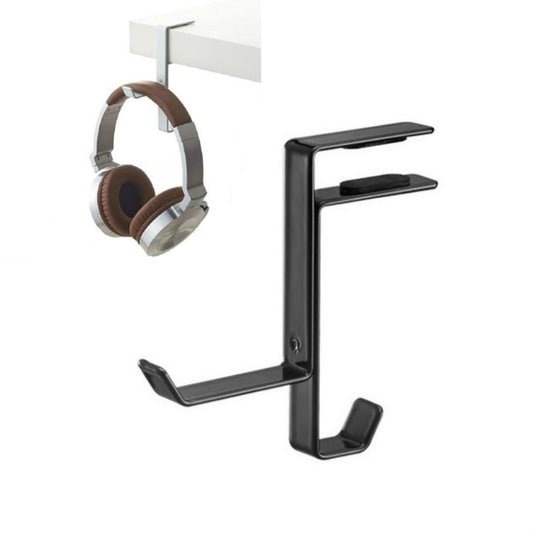 Headphone Stand Desktop Headset Hook Metal Bag Hanger, Black, White