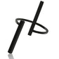 Black geometric open finger ring with two stacked bar details and open band