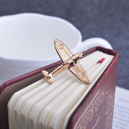 Gold retro airplane brooch pin with airplane wing detail