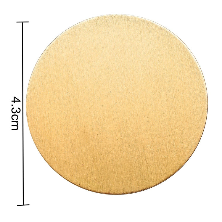 Round gold metal snap hair clip disc, 4.3 cm diameter