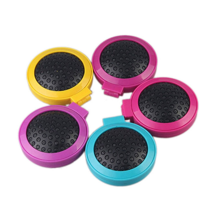 Assorted color round folding massage hair brushes with black pin cushion