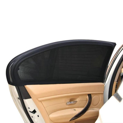 Car side window mesh sunshade for door glass, dark net visor with curved top